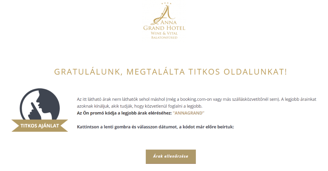 Anna Grand Hotel titkos oldal